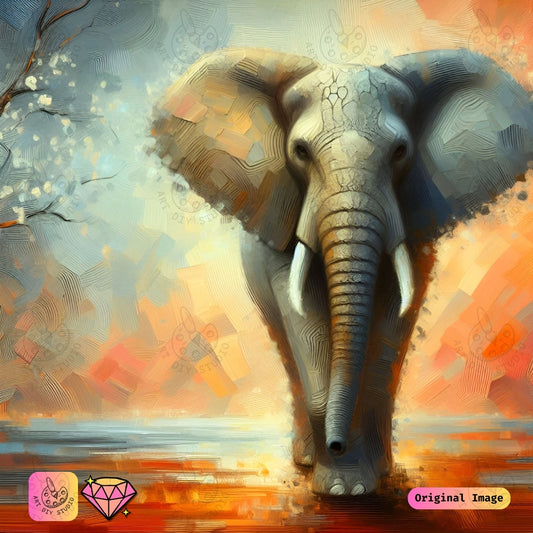 Artdiystudio Majestic Elephant Glow Diy Diamond Painting Kit A Bold Expression Of Nature