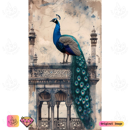 Artdiystudio Majestic Peacock On Royal Pillars Diy Diamond Painting Kit Create A Masterpiece Of Elegance 6