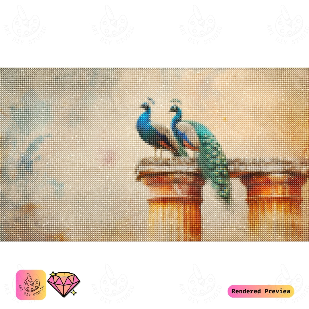 Artdiystudio Majestic Peacock Pair Diy Diamond Painting Kit A Regal Masterpiece Of Timeless Elegance 5