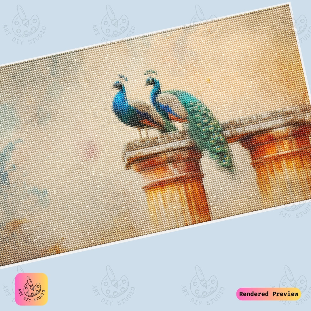 Artdiystudio Majestic Peacock Pair Diy Diamond Painting Kit A Regal Masterpiece Of Timeless Elegance