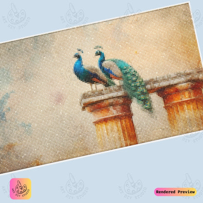Artdiystudio Majestic Peacock Pair Diy Diamond Painting Kit A Regal Masterpiece Of Timeless Elegance