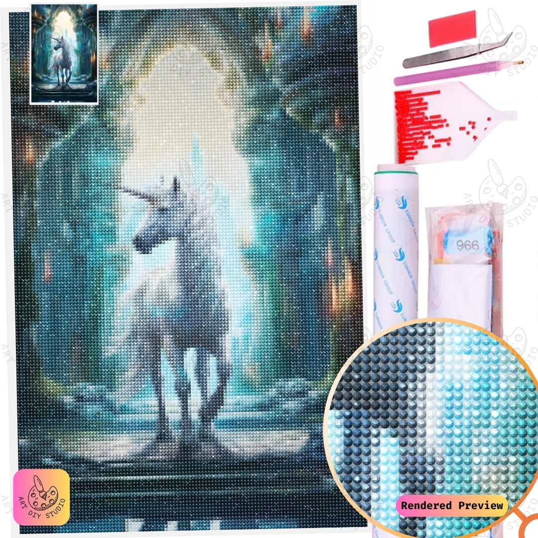 Artdiystudio Majestic Unicorn Gateway Diy Diamond Painting Kit A Portal To Mythical Wonder 5