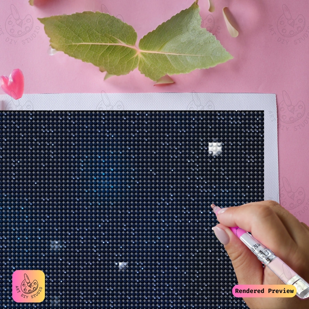 Artdiystudio Midnight Bloom Elegance Diy Diamond Painting Kit A Mystical Floral Wonder 4