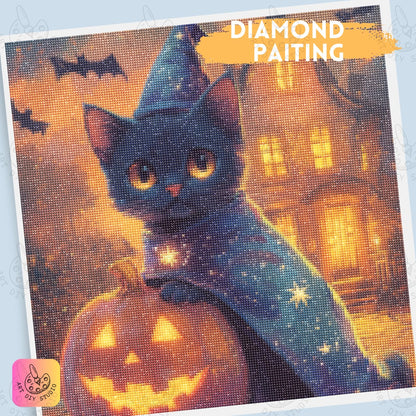 Artdiystudio Midnight Magic Cat Diy Diamond Painting Kit Create Your Own Halloween Feline 4