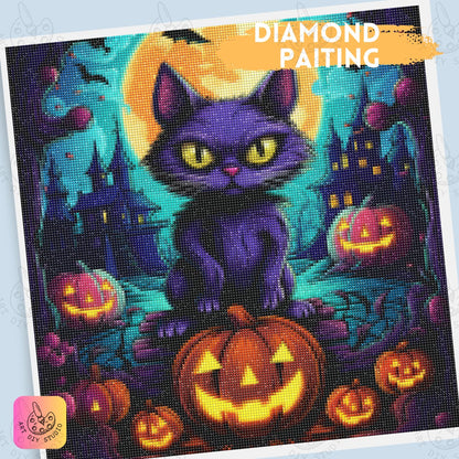 Artdiystudio Midnight Mischief Cat Diy Diamond Painting Kit Craft Your Bewitching Scene 4