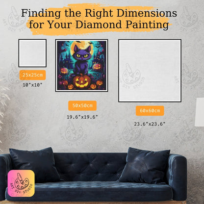 Artdiystudio Midnight Mischief Cat Diy Diamond Painting Kit Craft Your Bewitching Scene