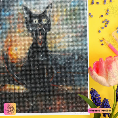 Artdiystudio Midnight Roar Diy Diamond Painting Kit A Bold Cat In The Night 3