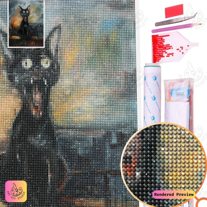 Artdiystudio Midnight Roar Diy Diamond Painting Kit A Bold Cat In The Night 5
