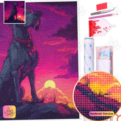 Artdiystudio Midnight Watchdog Diy Diamond Painting Kit A Fierce Bold Craft 2