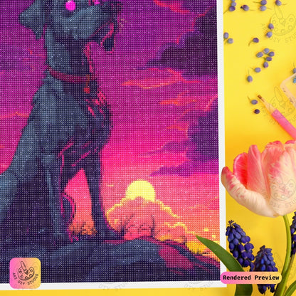 Artdiystudio Midnight Watchdog Diy Diamond Painting Kit A Fierce Bold Craft 4