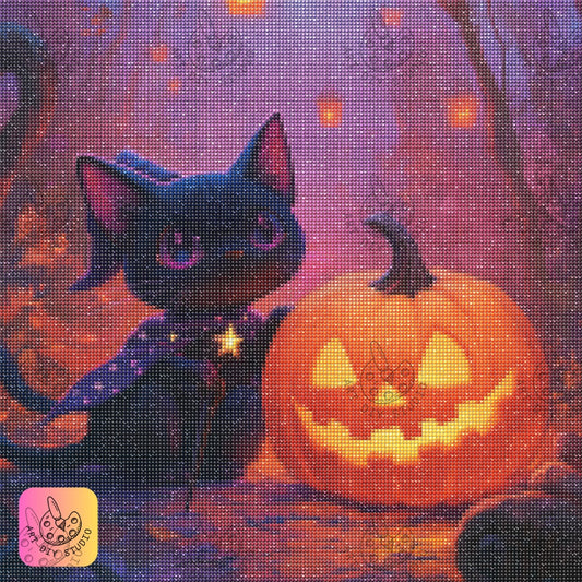 Artdiystudio Midnight Whiskers Lanterns Diy Diamond Painting Kit Craft Your Magical Halloween Scene 7