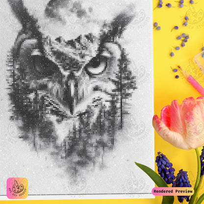 Artdiystudio Monochrome Owl Majesty Diy Diamond Painting Kit A Bold Nature Statement 3