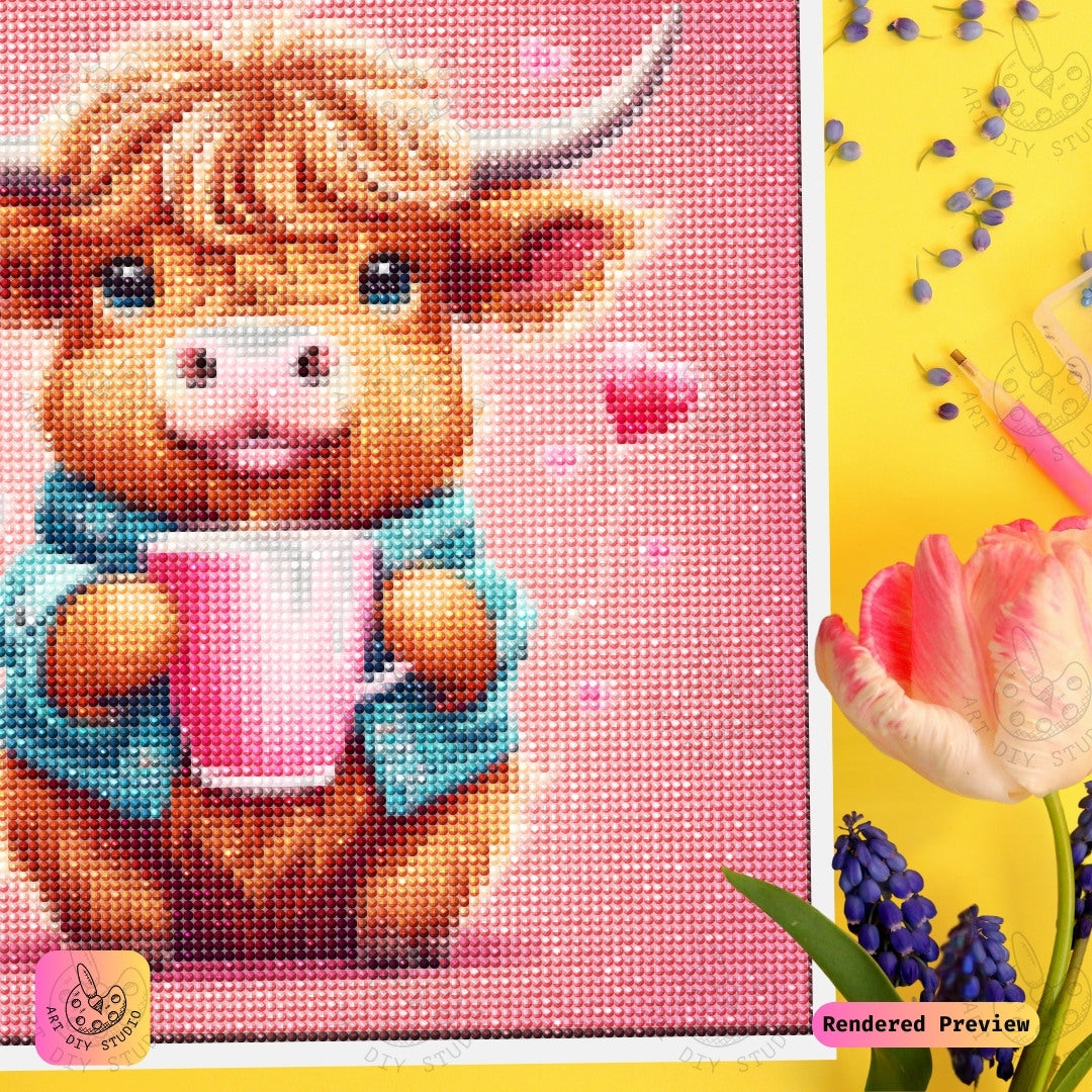 Artdiystudio Moo With Love Diy Diamond Painting Kit A Sweet Expression Of Affection 3