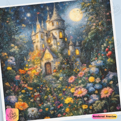 Artdiystudio Moonlit Castle Garden Path Diy Diamond Painting Kit Step Into A Dreamy Enchanted World 6