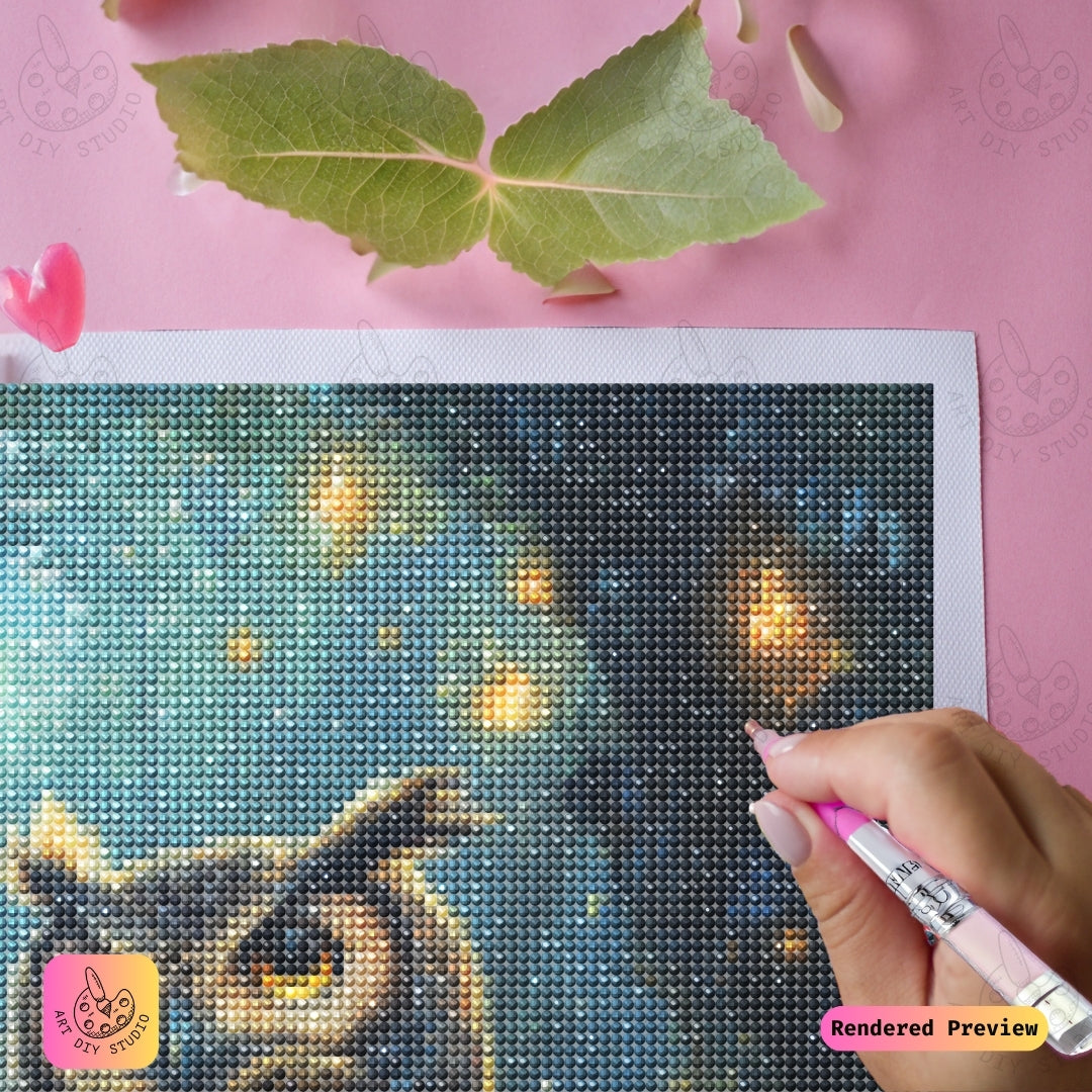 Artdiystudio Moonlit Forest Owl Diy Diamond Painting Kit Natures Tranquil Glow 4