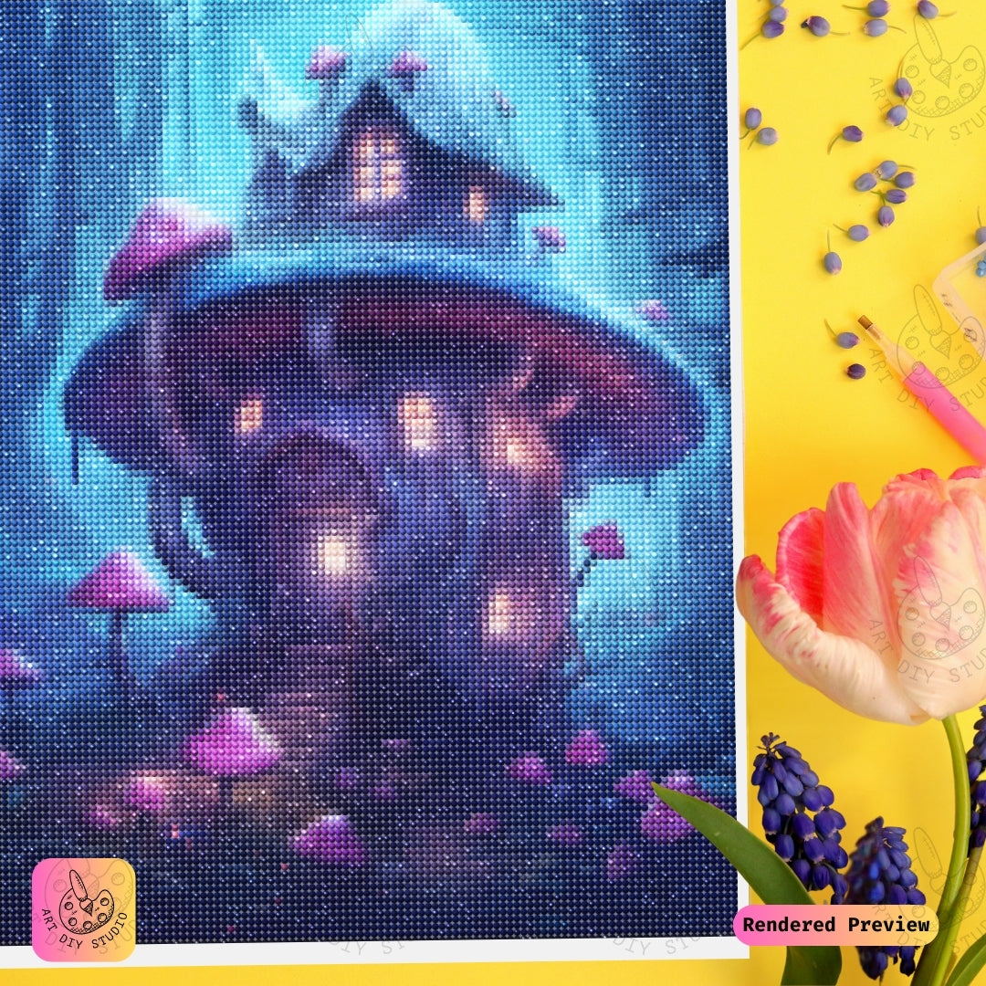 Artdiystudio Moonlit Mushroom Haven Diy Diamond Painting Kit A Tranquil Escape Into Magic 3