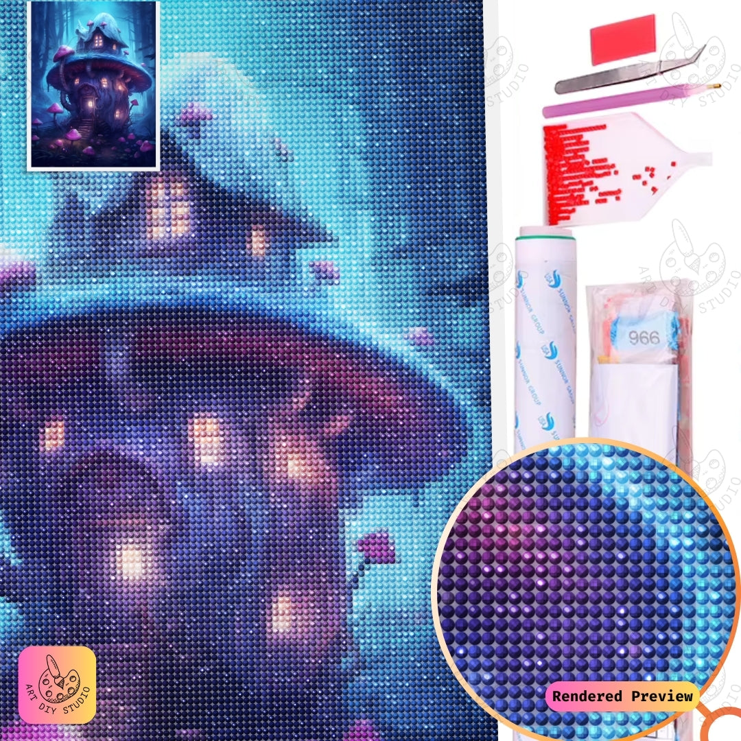 Artdiystudio Moonlit Mushroom Haven Diy Diamond Painting Kit A Tranquil Escape Into Magic 5