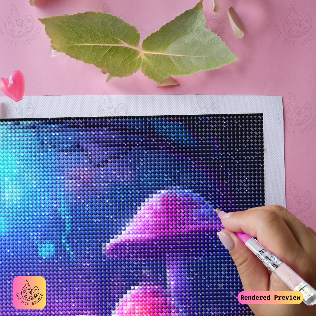 Artdiystudio Moonlit Mushroom Pathway Diy Diamond Painting Kit A Dreamy Nighttime Escape 4