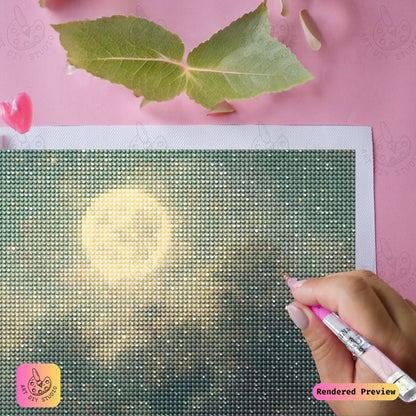 Artdiystudio Moonlit Peacock Serenity Diy Diamond Painting Kit Create A Magical Night Of Beauty 3