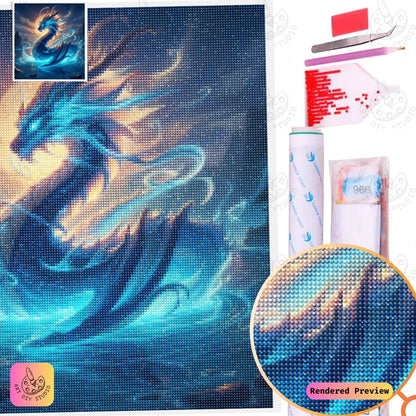 Artdiystudio Moonlit Water Dragon Diy Diamond Painting Kit A Mystical Masterpiece Of Serenity 5