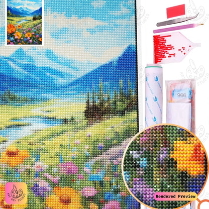 Artdiystudio Mountain Meadow Dream Diy Diamond Painting Kit A Vibrant Nature Escape 5