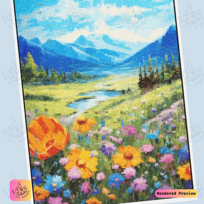 Artdiystudio Mountain Meadow Dream Diy Diamond Painting Kit A Vibrant Nature Escape 6