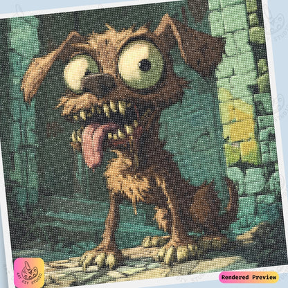 Artdiystudio Mutant Pooch Diy Diamond Painting Kit A Dark Whimsical Craft