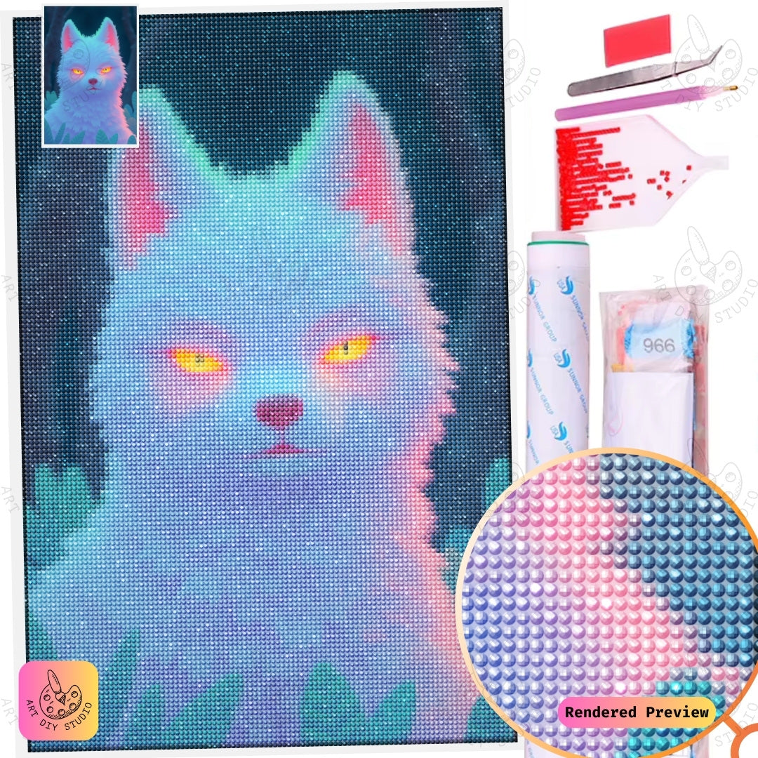 Artdiystudio Mystic Fox Glow Diy Diamond Painting Kit A Magical Nocturnal Vision 5