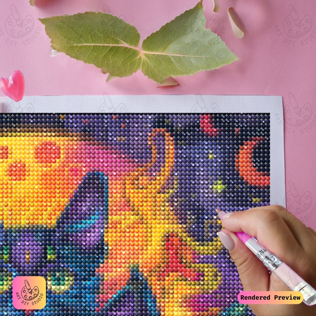 Artdiystudio Mystic Moonlit Cats Diy Diamond Painting Kit A Bold And Enigmatic Masterpiece 4