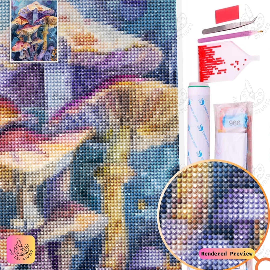Artdiystudio Mystic Mushroom Garden Diy Diamond Painting Kit A Whimsical Journey In Art 4