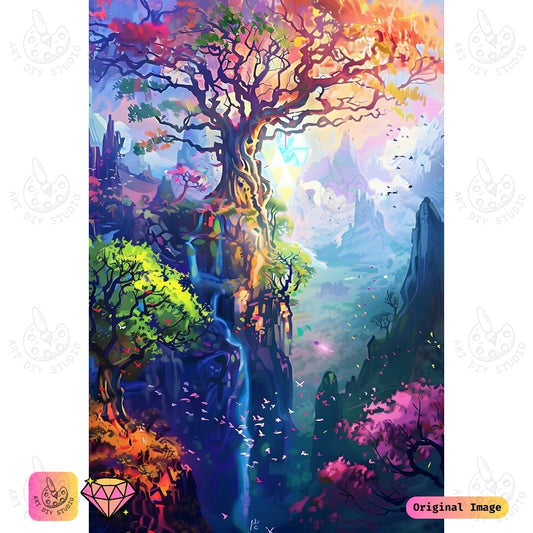 Artdiystudio Mystical Tree Of Life Diy Diamond Painting Kit A Magical Journey Into An Enchanted Forest