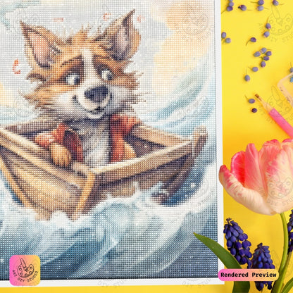 Artdiystudio Nautical Fox Mischief Diy Diamond Painting Kit A Whimsical Ocean Adventure 3