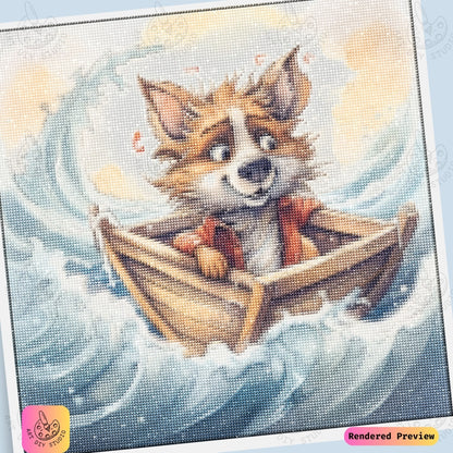 Artdiystudio Nautical Fox Mischief Diy Diamond Painting Kit A Whimsical Ocean Adventure 6
