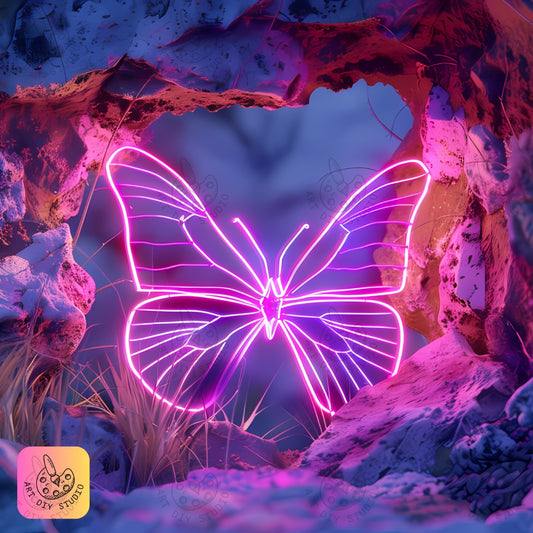 Artdiystudio Neon Butterfly Glow Diamond Painting Kit Bring Fantasy To Life Product Image 8