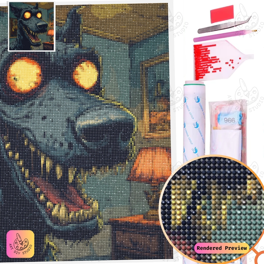 Artdiystudio Nightmare Hound Diy Diamond Painting Kit A Dark Fantasy Craft 2