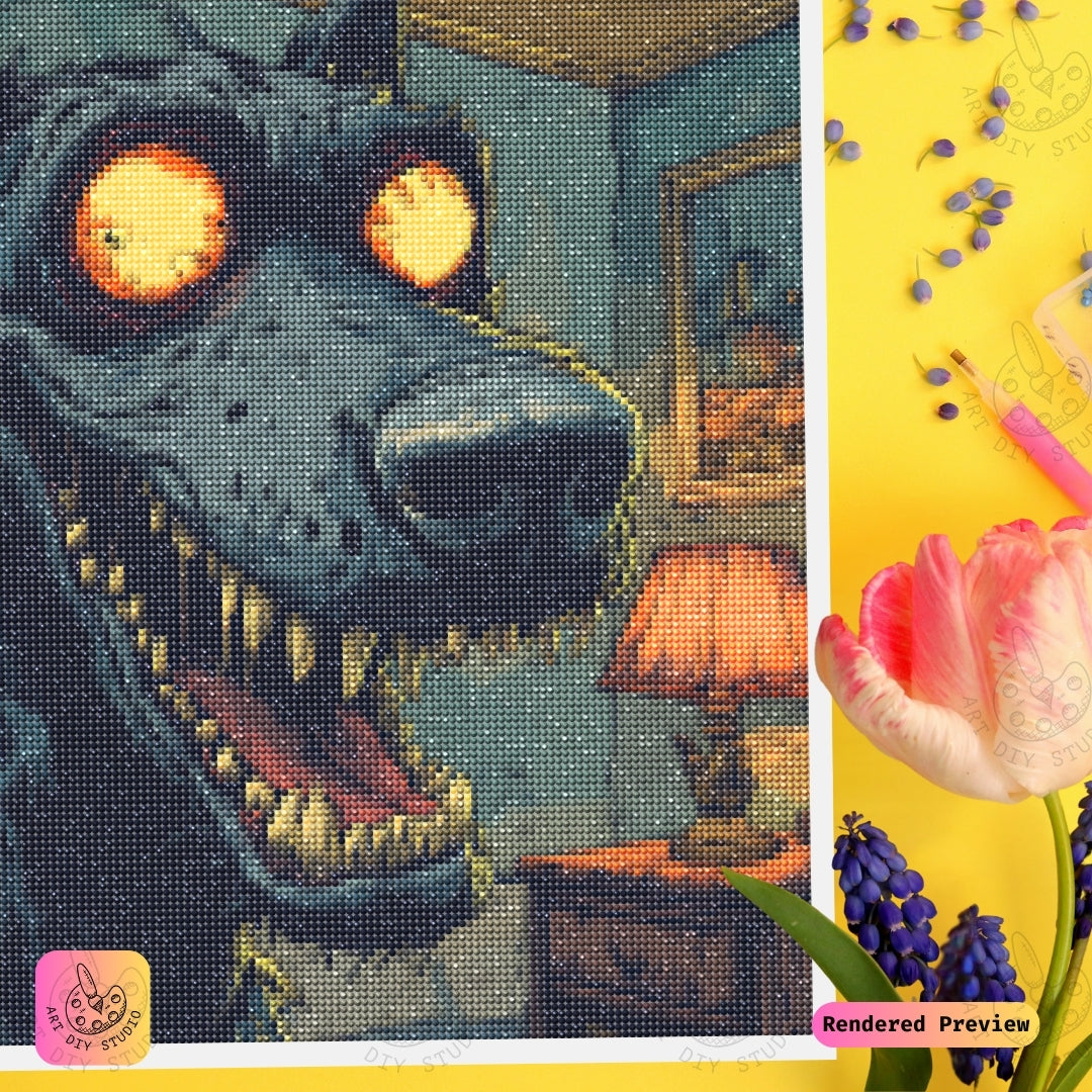 Artdiystudio Nightmare Hound Diy Diamond Painting Kit A Dark Fantasy Craft 4