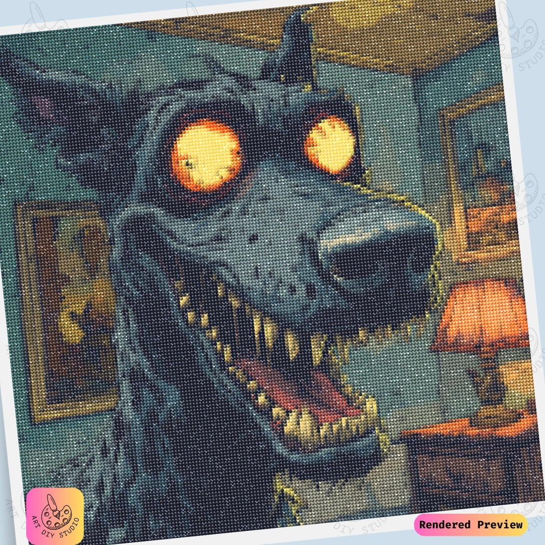Artdiystudio Nightmare Hound Diy Diamond Painting Kit A Dark Fantasy Craft