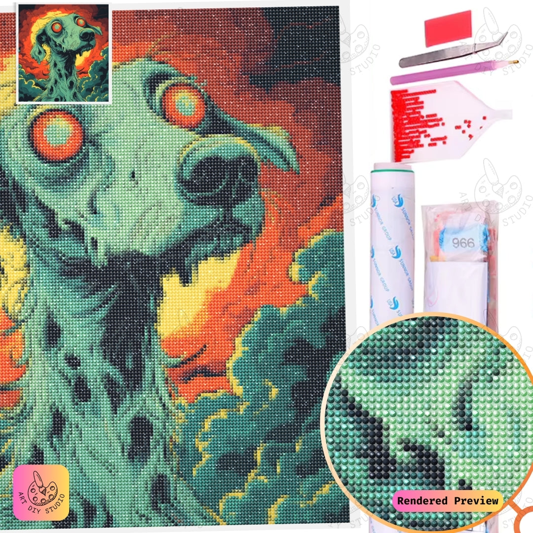 Artdiystudio Nightmare Pooch Diy Diamond Painting Kit A Spooky Bold Craft 2