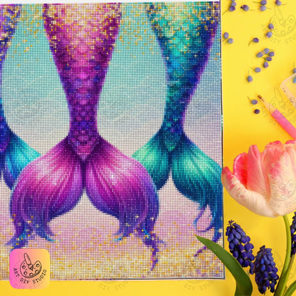 Artdiystudio Oceanic Mermaid Trio Diy Diamond Painting Kit Create Underwater Magic 7