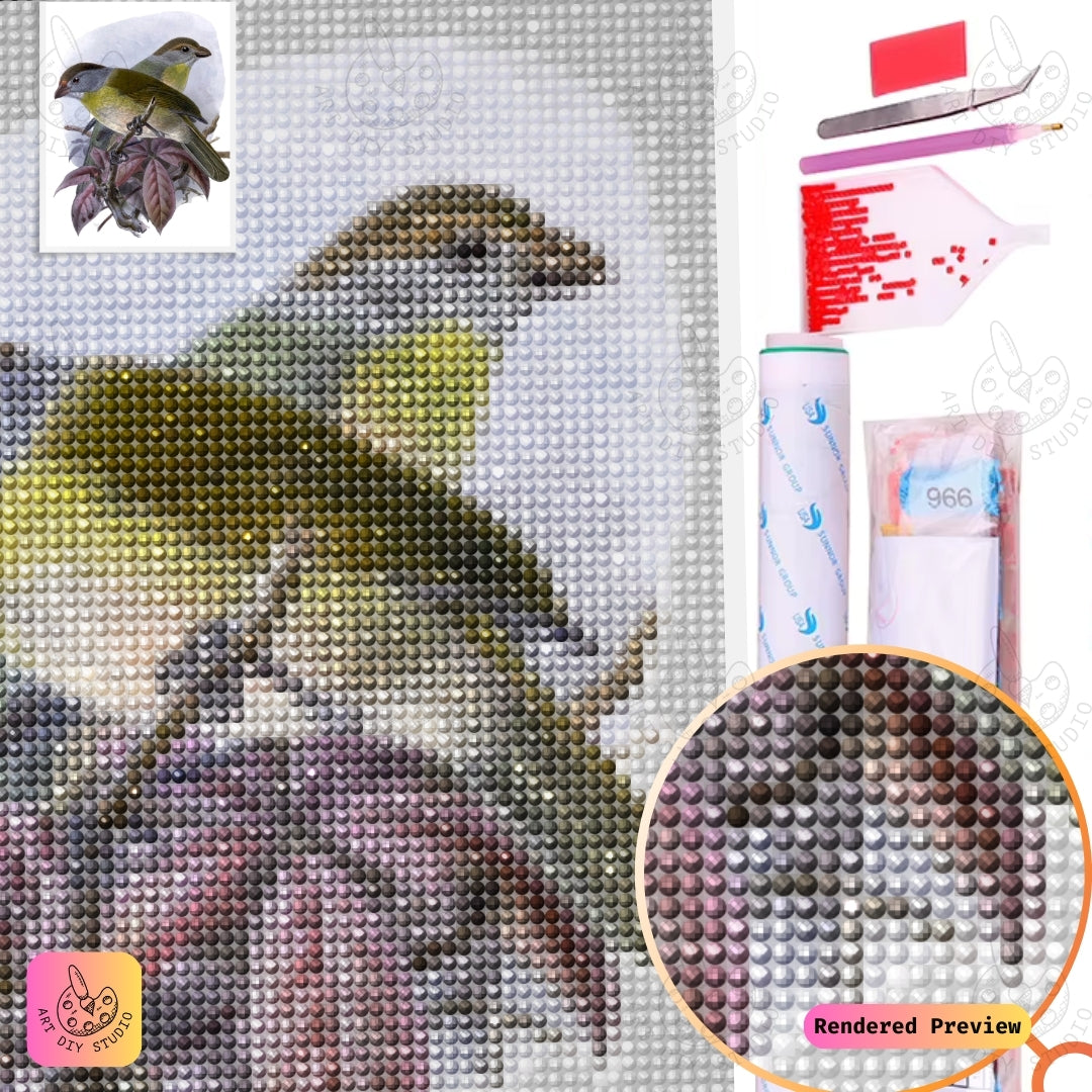 Artdiystudio Olive Toned Birds On Branch Diy Diamond Painting Kit A Tribute To Natures Tranquility 2