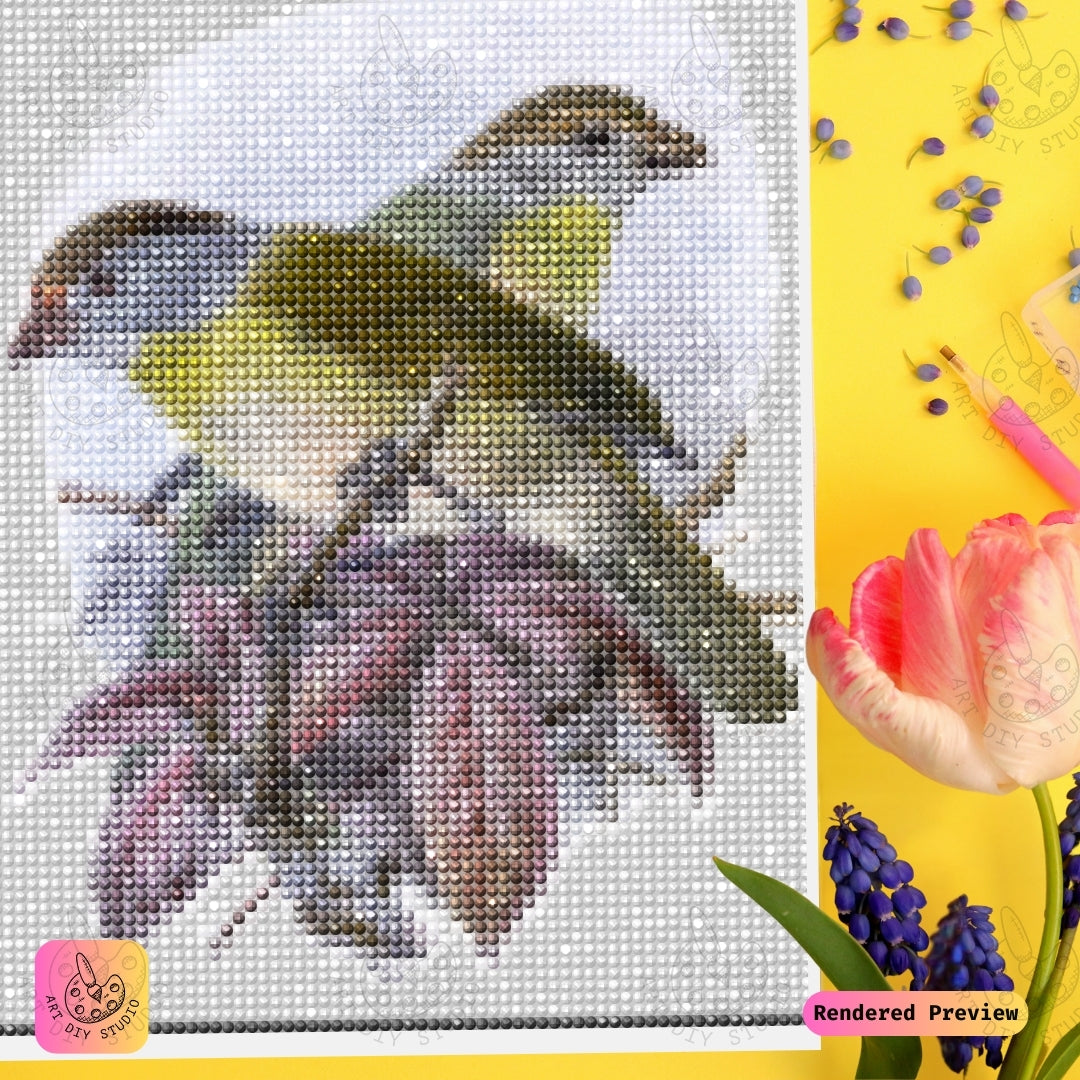 Artdiystudio Olive Toned Birds On Branch Diy Diamond Painting Kit A Tribute To Natures Tranquility 4