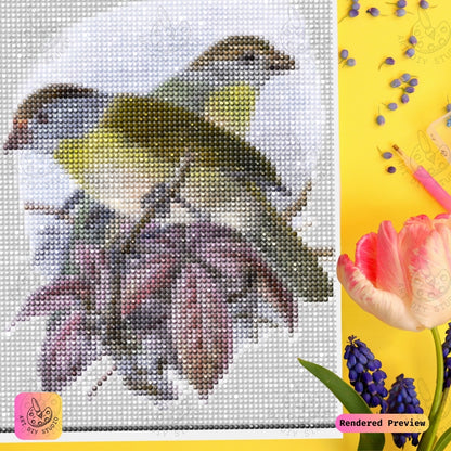 Artdiystudio Olive Toned Birds On Branch Diy Diamond Painting Kit A Tribute To Natures Tranquility 4