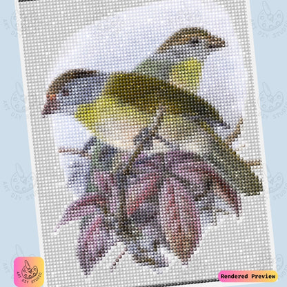 Artdiystudio Olive Toned Birds On Branch Diy Diamond Painting Kit A Tribute To Natures Tranquility