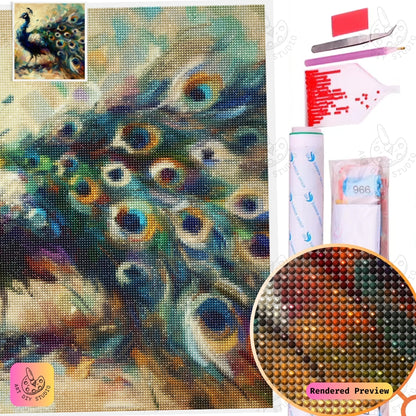 Artdiystudio Painterly Peacock Elegance Diy Diamond Painting Kit A Masterpiece Of Vibrant Expression 2