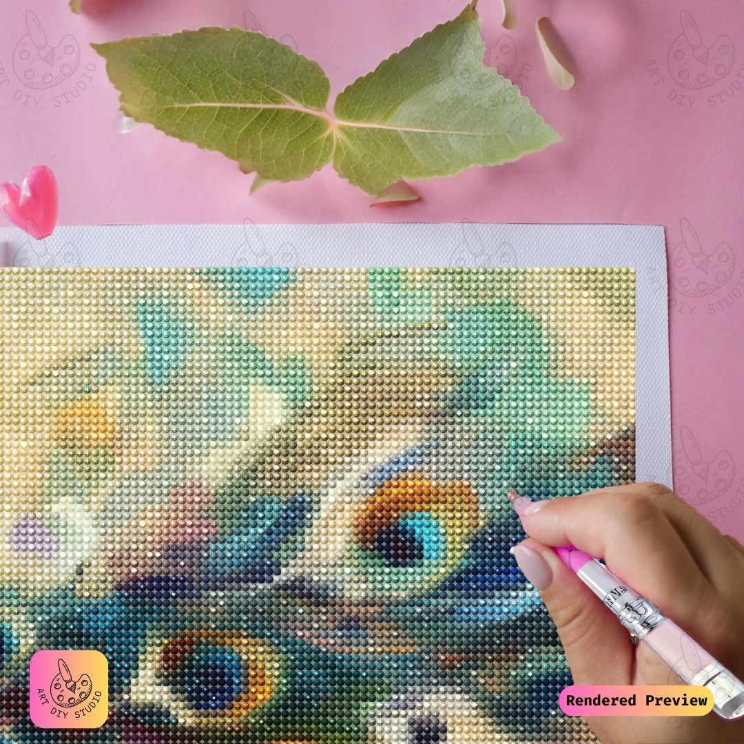 Artdiystudio Painterly Peacock Elegance Diy Diamond Painting Kit A Masterpiece Of Vibrant Expression 3