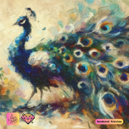 Artdiystudio Painterly Peacock Elegance Diy Diamond Painting Kit A Masterpiece Of Vibrant Expression 5