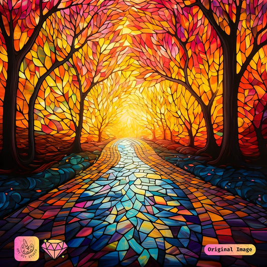 Artdiystudio Pathway Of Autumn Dreams Diy Diamond Painting Kit A Tranquil Journey Through Fall