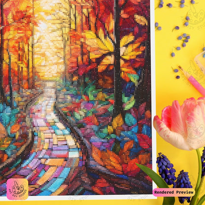 Artdiystudio Pathway Of Autumn Serenity Diy Diamond Painting Kit A Colorful Journey Through Fall 3