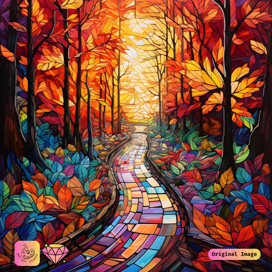Artdiystudio Pathway Of Autumn Serenity Diy Diamond Painting Kit A Colorful Journey Through Fall