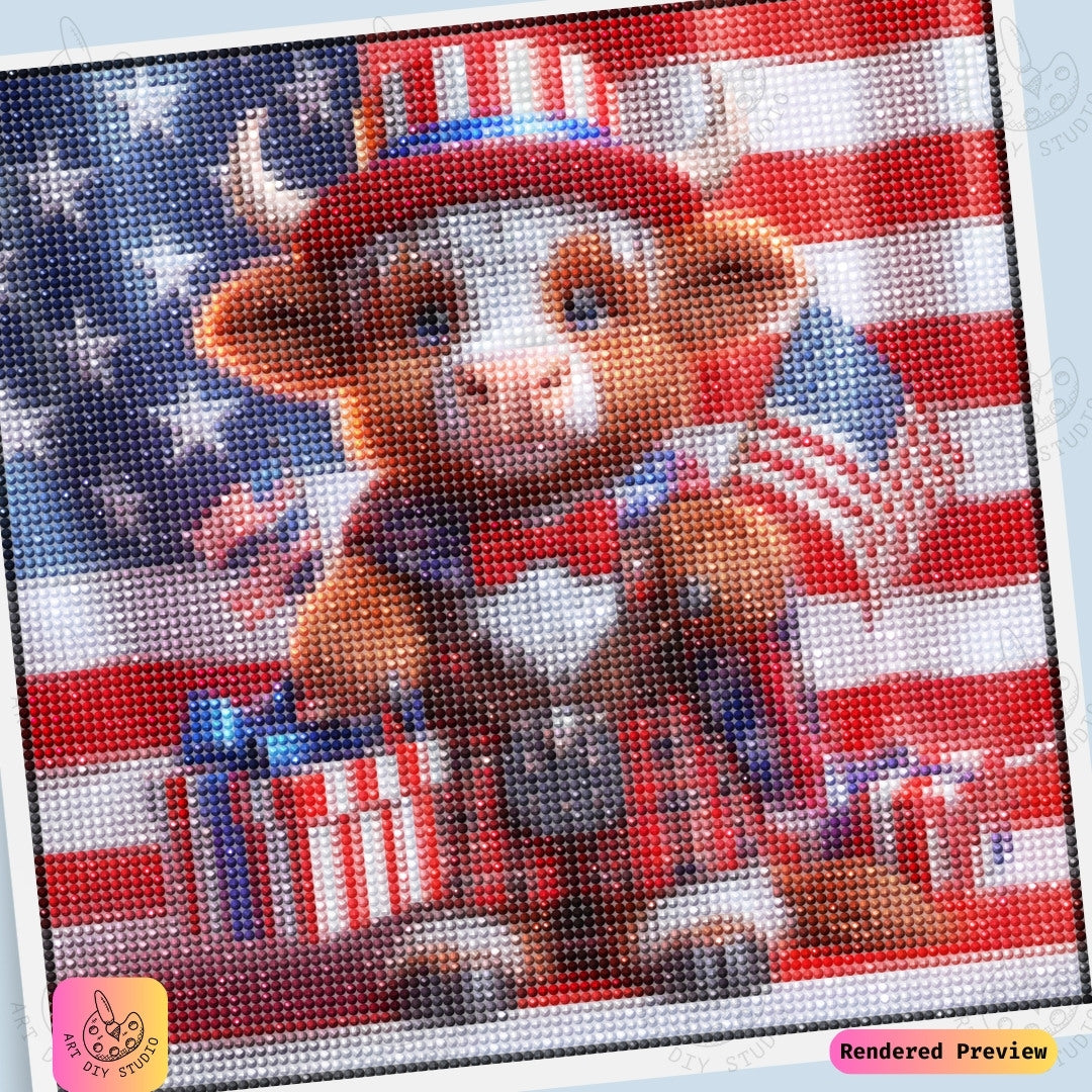 Artdiystudio Patriot Moo Parade Diy Diamond Painting Kit Celebrate In Adorable Style 6